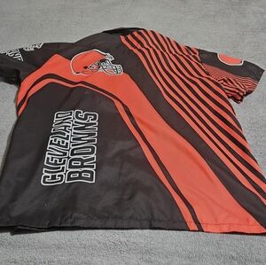 Cleveland Browns Men’s Black & Orange Short Sleeve Button-Down Shirt